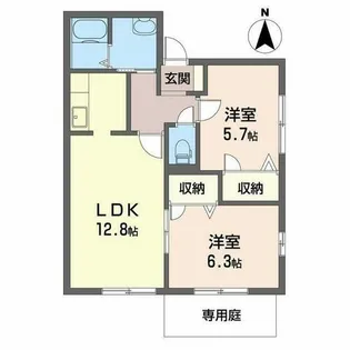 パラッツオ香寺【0103号室】の間取り