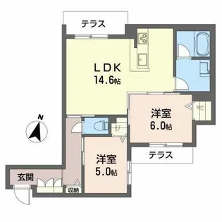 Palais Fleur【0102号室】の間取り