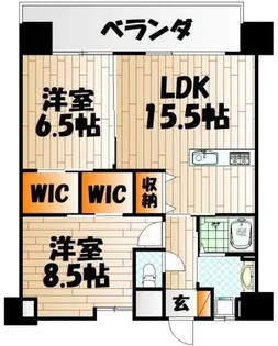 アクシオ北九州【1404号室】の間取り