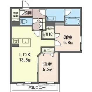 アンビエラ・まつがさき【0201号室】の間取り