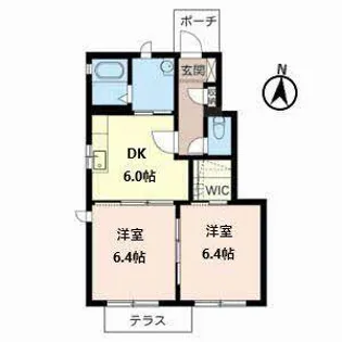 ヴィーブルゆらI・II【1階】の間取り