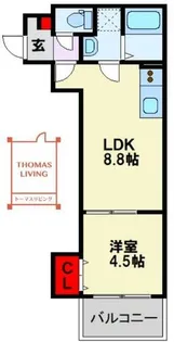 Crecia中二十町【104号室】の間取り