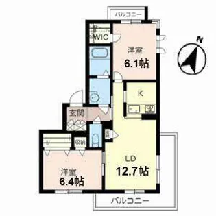 BLANC NOIR【0201号室】の間取り