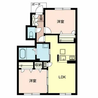ベルデュール打上【0102号室】の間取り