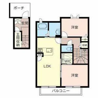 ヴィラ聖佳【0202号室】の間取り