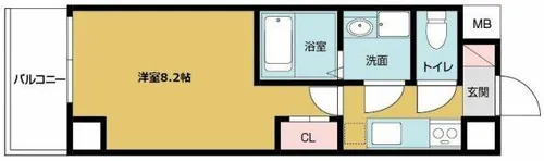 UMEDA ISLAND RESIDENCE【8階】の間取り