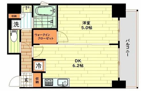 エステムコート北堀江Ⅱ【12階】の間取り