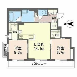 シャーメゾン ジュン【0301号室】の間取り