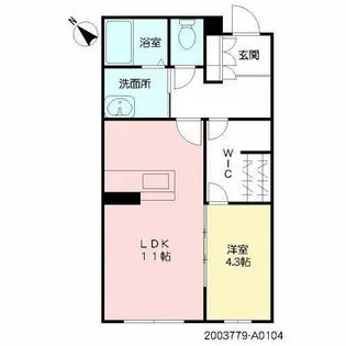 シャーメゾン優蒼の杜 壱番館【A0104号室】の間取り