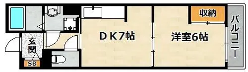 ヴィラナリー長田【603号室】の間取り