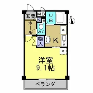 ル・ミエール清水山【1階】の間取り