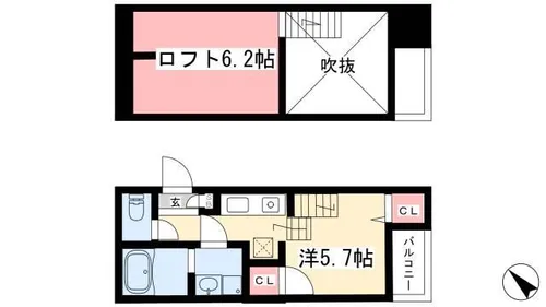 SQUARE千種【201号室】の間取り