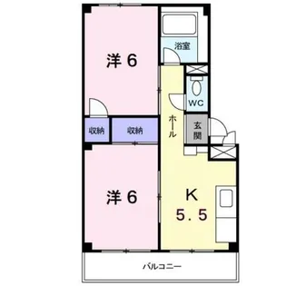 第1パークサイドハイツ【3階】の間取り