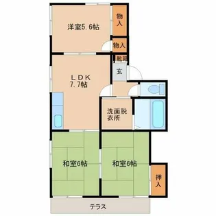 フレグランス野中【1階】の間取り