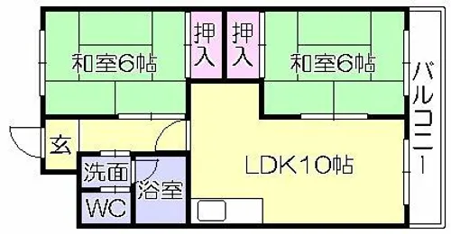 西田ハイツ【2階】の間取り