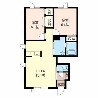 ノースビレッジ清田C【00101号室】の間取り