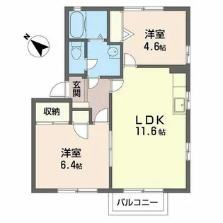 フォーレス佐土【A201号室】の間取り