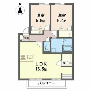 グローリータウン【B101号室】の間取り
