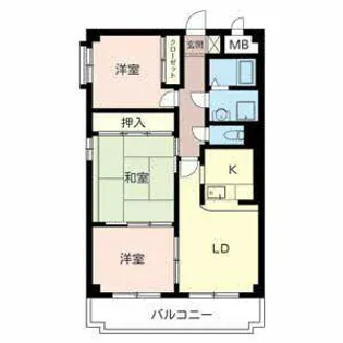 セントラヴィーヌ山手【0201号室】の間取り