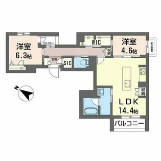 シャーメゾン ノワリー【0201号室】の間取り