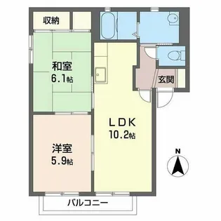 アイリス正道【C201号室】の間取り