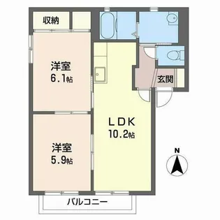 アイリス正道【C201号室】の間取り