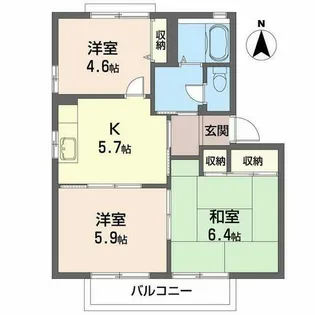 ディアス甲栄台D【D201号室】の間取り