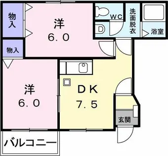 サンセールY B【1階】の間取り
