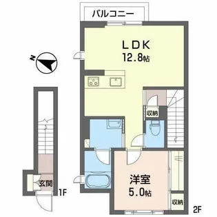 メゾン・デ・ジュネス【0201号室】の間取り