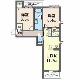 メゾン ジーニャ【0301号室】の間取り