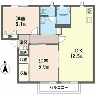 セントポーリアA.B【A202号室】の間取り