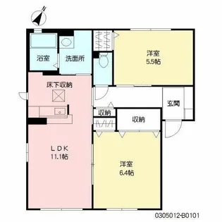 ソレアード21 B棟【1階】の間取り