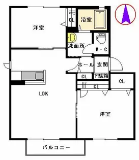 ヴィラシャーメゾン苅田 ノワール【A0202号室】の間取り