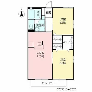 イメジス【A0202号室】の間取り