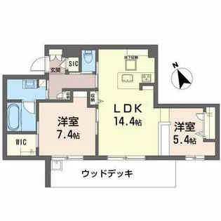 GRAND BLEU DE SASAOKA【A0102号室】の間取り