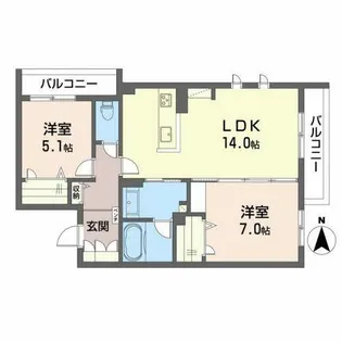 シャーメゾンステージ松山【A0201号室】の間取り
