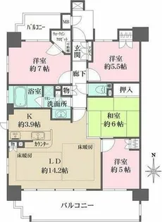 グランスイート新瑞橋【10階】の間取り