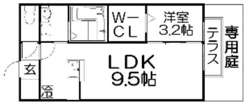 シャルマンコート楠葉【1階】の間取り