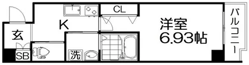 ヴァローレ枚方【3階】の間取り