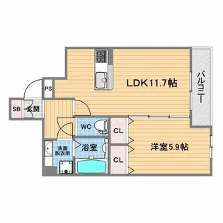 チェーン・パレス上甲子園【2階】の間取り