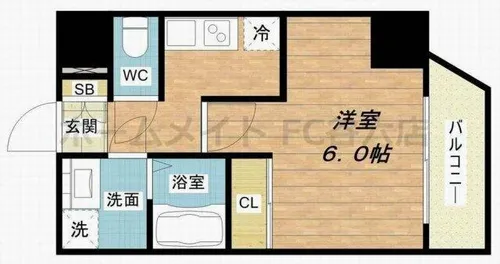 レオンヴァリエ天王寺北【6階】の間取り