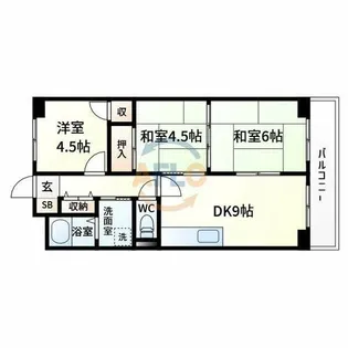 ヒシヒラリバーハイツ【2階】の間取り