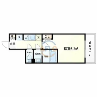 エスリード難波ザ・ブライト【11階】の間取り