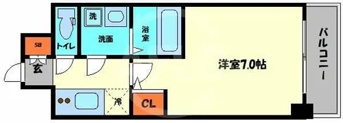 S-RESIDENCE難波大国町Uno【14階】の間取り