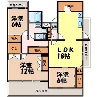 春里ハイツ【4階】の間取り