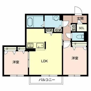 グラン・ブルー【N205号室】の間取り