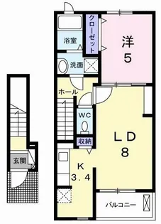 タイムヒルズ上ノ丸【2階】の間取り