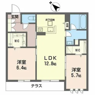 シャーメゾン ディェ-チ【0101号室】の間取り