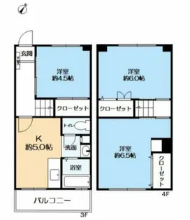鶴甲コーポ30号館【3階】の間取り