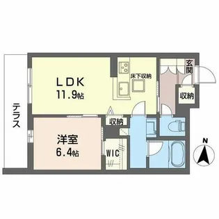 ラパネージュ【0102号室】の間取り